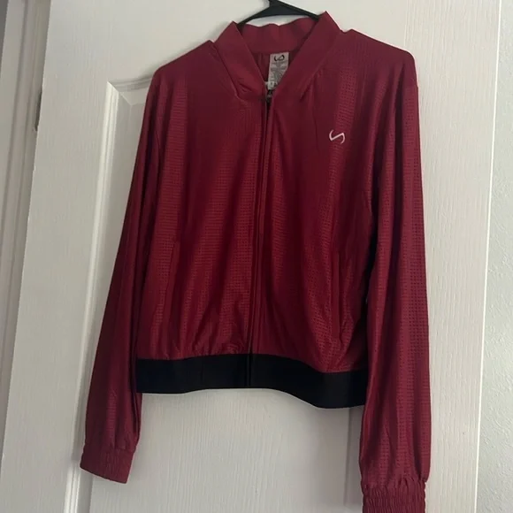 TLF mesh maroon Maddox Jacket medium zip up lightweight athletic casual - Picture 4 of 11